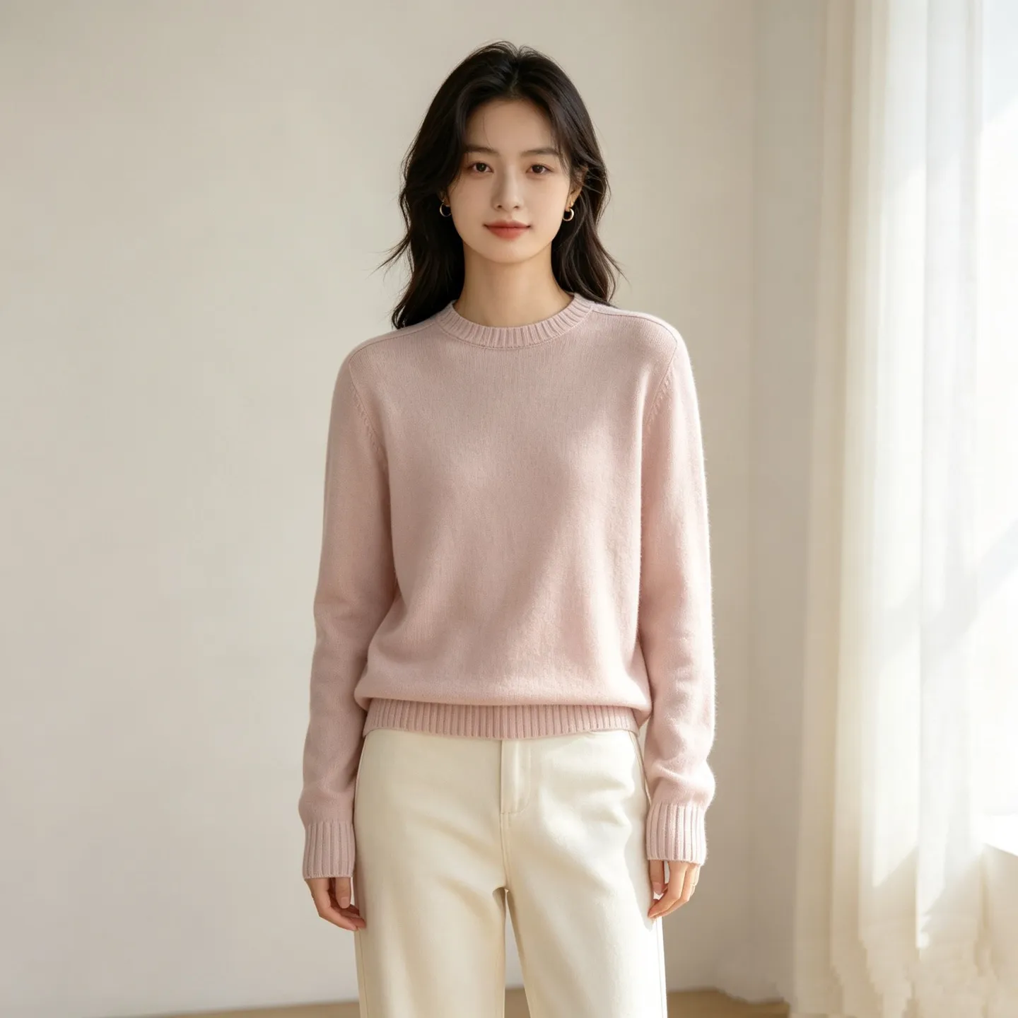 Louis Vuitton/Louis Vuitton Solid Back Collar Label Knitted Sweater